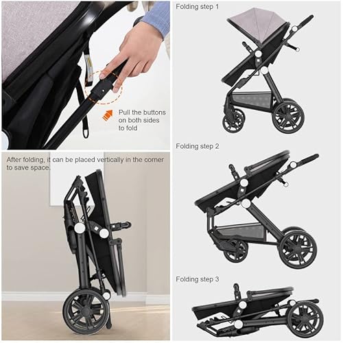 Baby Stroller Newborn Carriage Infant Reversible Bassinet to