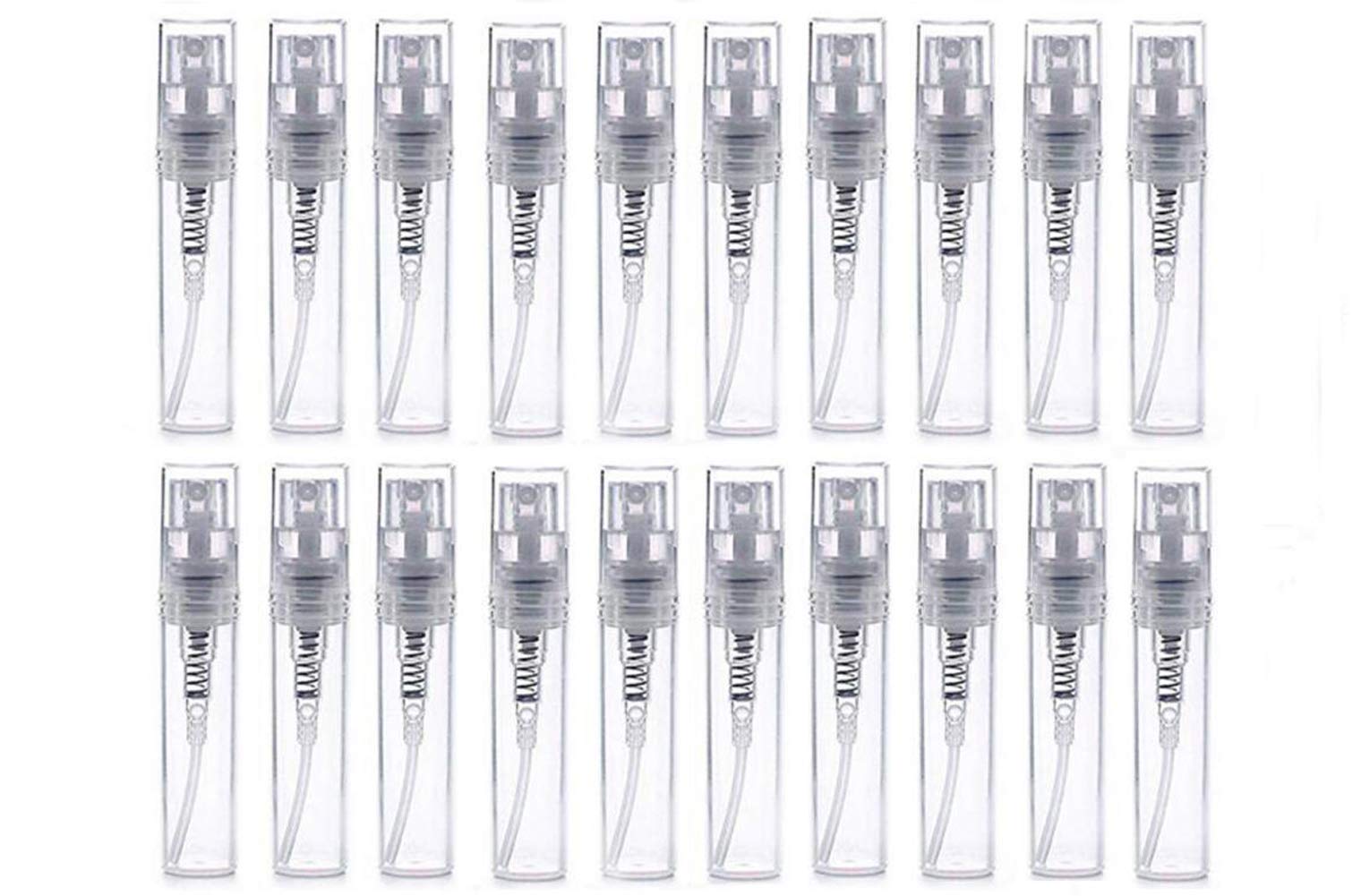 ericotry 20Pcs Clear 5ml Empty Glass Spray Bottle Refillable Perfume Makeup Water for Travel Party Must Makeup Cosmetic Sample Container Tool Best Xmas Gift