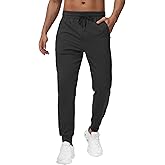 JWM Men's Fleece Lined Joggers with 3 Zipper Pockets Loose Fit Sweatpants Winter Jogger Pants Athletic Workout Gym Running