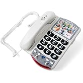 CLARITY Amplified Corded Photo Telephone Bundles (1 Pack),White,P-300