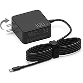 Hafiuege 100W 90W USB-C Charger Laptop for Thinkpad Carbon x1 5th 6th, Mac Book, HP Chromebook, Asus Rog Zephyrus Strix, Dell