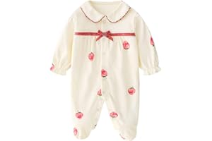BABYMINE Baby One Piece Romper Soft Cotton Sleepwear Footed Jumpsuit for 0-12 Month Infant