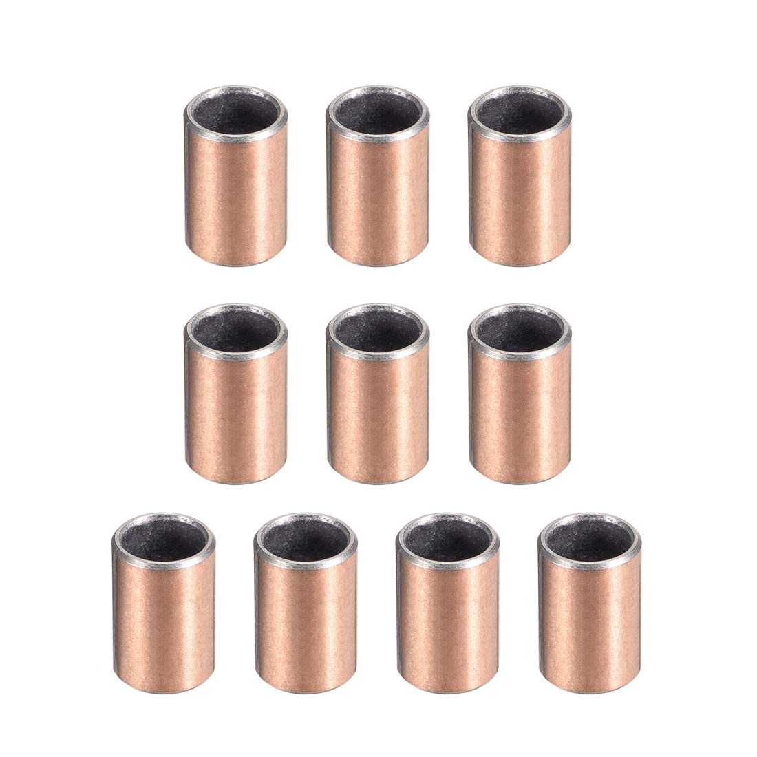 Photo 1 of uxcell Sleeve Bearing 8mm Bore x 10mm OD x 15mm Length Plain Bearings Wrapped Oilless Bushings 10pcs