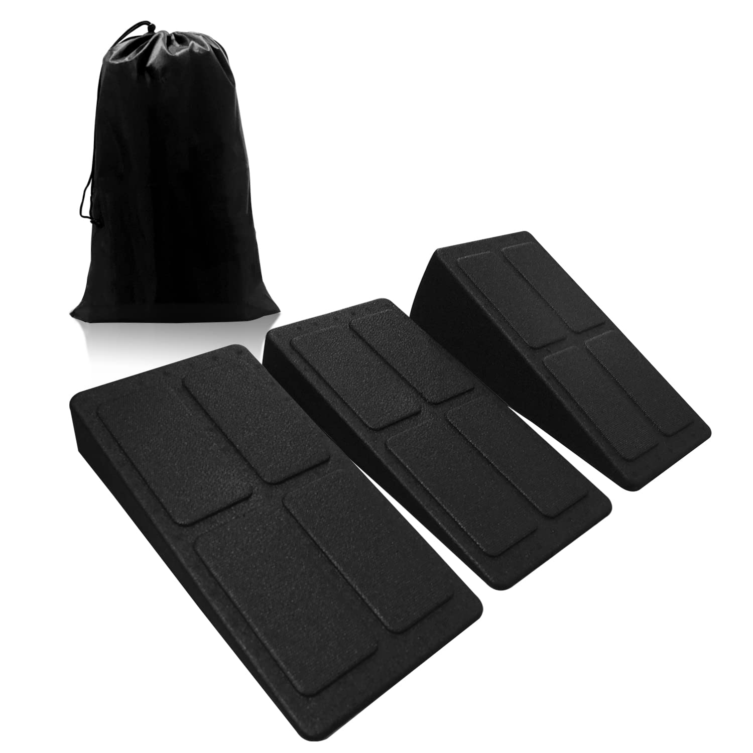 Topfinder Slant Board for Calf Stretching, Adjustable Incline Board Squat Ramp Deadlift Wedge Block, Set of 3 Foot Leg Stretchers Yoga Foam Wedge