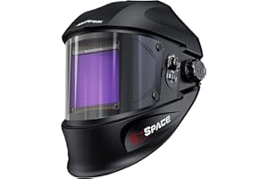 ARCCAPTAIN 3.94"X3.66" Welding Helmet Auto Darkening, 1/1/1/1 Top Optical Clarity Large Viewing Screen Solar Power Welding Ho