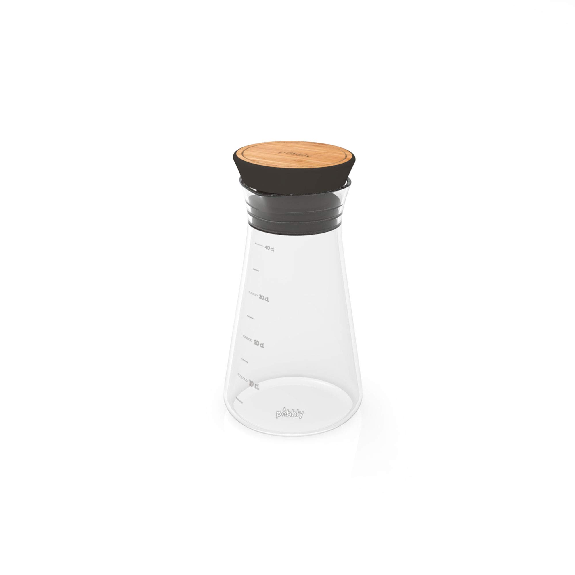 Pebbly - Dressing Shaker in Glass and Natural Bamboo - 450ml - Graduated - Preserving Your Sauce and It's Flavour!