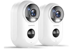 ZUMIMALL Security Cameras Wireless Outdoor, 2 Packs, 2K Cameras for Home Security, Outdoor/Indoor Camera Battery Powered, 2.4G WiFi, Magnetic Mount,3MP Color Night Vision/Siren/PIR/AI/Cloud/Alexa