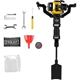 52cc 2-Stroke Gas Powered Planting Shovel Digger | 5300RPM, 15-45J Impact, 10.6" Shovel, 0.9L Tank, Lightweight 26.9lbs, for Farm, Garden &amp; Landscaping
