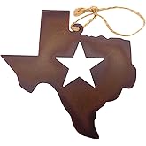 Texas Ornament Lone Star State Shaped Metal Rustic Christmas Tree Decoration