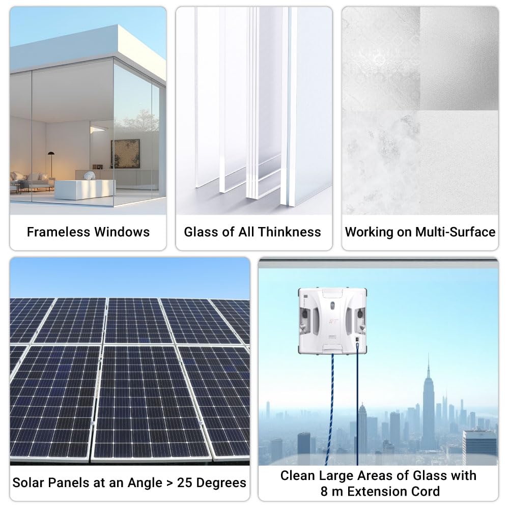 HOBOT S7 Pro Robot de limpieza de ventanas Tec de limpieza manual con fregona dual, pulverizador ultrasónico doble de 15 nm, succión de 4800 Pa, aplicación y control remoto | para vidrio con/sin marco, cualquier espesor, uso en interiores y exteriores
