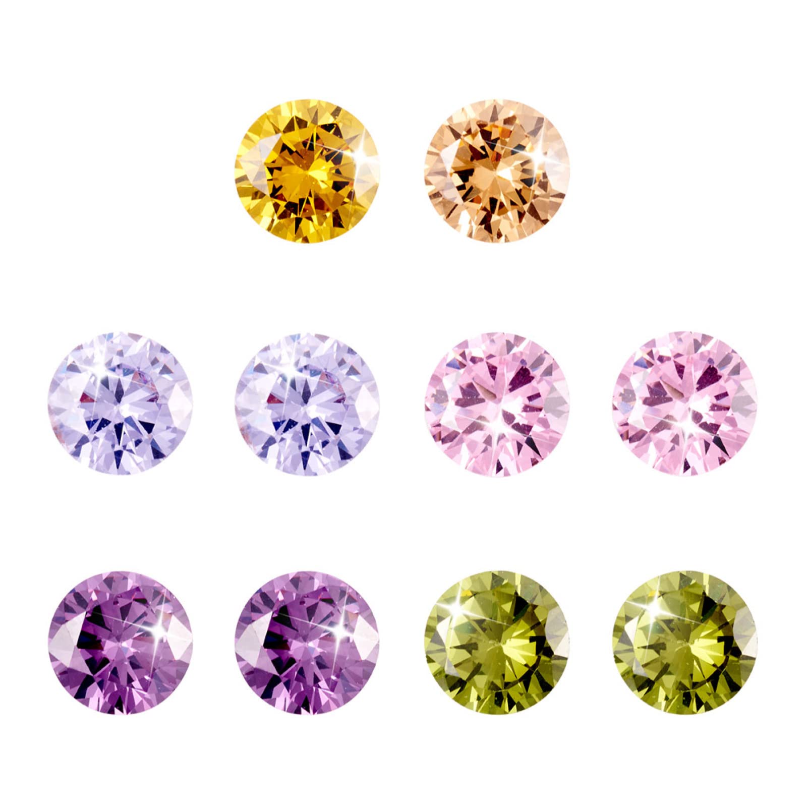 Craftdady 10pcs 8mm barretteCubic Zirconia Stone Colorful Loose CZ Rhinestone Faceted Cabochons for Earring Bracelet Pendants Jewelry DIY Craft Making