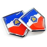Newperlite Utah Flag Decal Sticker Car Emblem Utah Flag Car Decoration Accessories Chrome Shield for Truck Vehicles Cars, 2 Pack