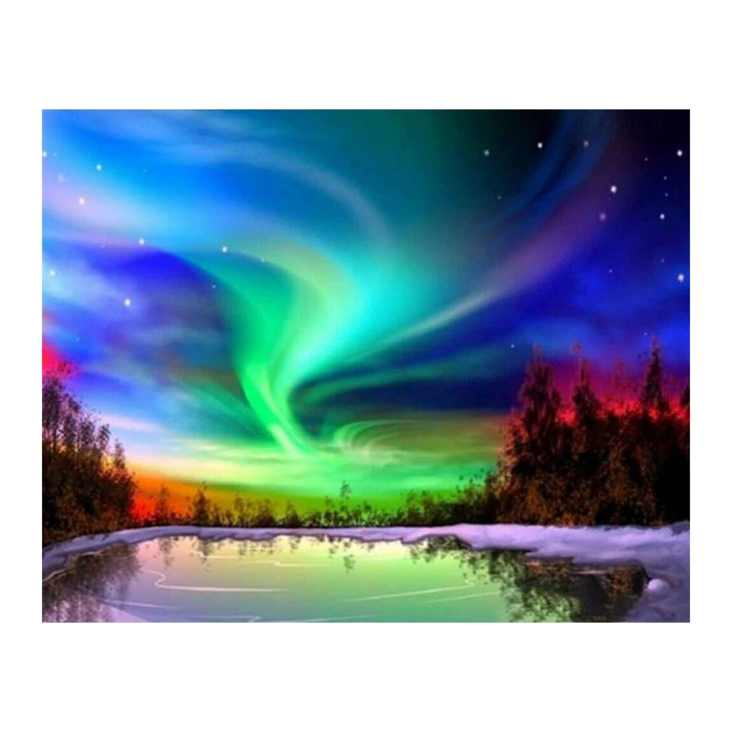 Cents Matter DIY 5D Diamond Art Painting Kit, Crystal Rhinestone, Drill, Instructions - 30x40cm Aurora Painting by Numbers for Home Wall Decor - Adults, All Seasons