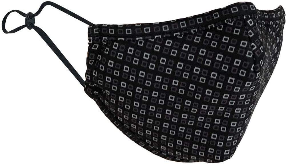 Keep Safe Reusable Face Mask Protection Washable Mouth & Nose Shield Breathable Anti Smoke Pollution Motorcycle Sport (Squares, Medium)