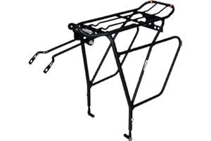Ibera Bike Rack - Bicycle Touring Carrier Plus+ for Disc Brake/Non-Disc Brake Mount, Fat Tire Bikes, Frame-Mounted for Heavier Top & Side Loads, Height Adjustable for 26"-29" Frames