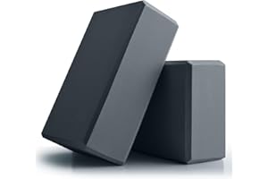 POUYRBA Yoga Blocks 2 Pcs, 9"x6"x3" Yoga Brick Foam Blocks EVA Foam Block Yoga Props Accessories for Yoga Pilates Stretching and Meditation