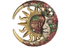 George S. Chen Imports Mosaic Crescent Moon & Sun Wall Plaque Decoration (Large, 63070)