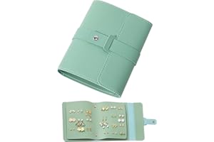 CheeseandU Earring Holder Organizer With Foldable Book Design, Portable Case, Soft PU Travel Jewelry Organizer for Women (Gre