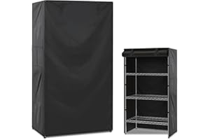 GNarbor Shelf Covers for Wire Shelving,Heavy Duty Dustproof Storage Wire Rack Covers with Zipper Fit for Your Pantry Shelves,48"*18"*72" inches, Black