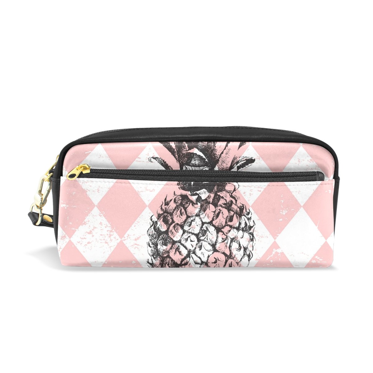 ISAOA Pencil Bag for Student Large Capacity Zipper Stationery Supplies Pencil Pouch for Girl and Boy Big Capacity Creative Pink Pineapple Pencil Case