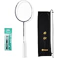 KUMPOO Professional Badminton Racket, Carbon Fiber Badminton Racket Set with Grip&Bag, Pro Badminton Racquet Lightweight for Beginner, Intermediate Players Outdoor Games Training