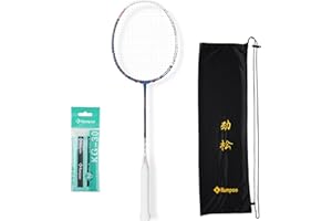 KUMPOO Professional Badminton Racket, Carbon Fiber Badminton Racket Set with Grip&Bag, Pro Badminton Racquet Lightweight for Beginner, Intermediate Players Outdoor Games Training