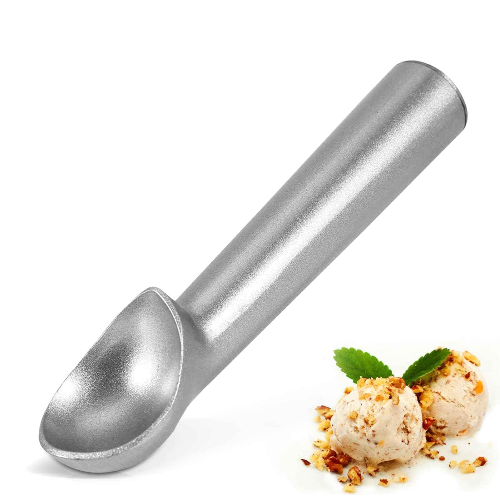 7inch Aluminum Scooper Spoon,Ice Cream Scoop,Aluminum Ice Cream Scooper,Non Stick Ice Cream Spoon Spade Melon Baller Scoop Kitchen Food Scoop for Fruit, Mashed Potato,7×1.6inch