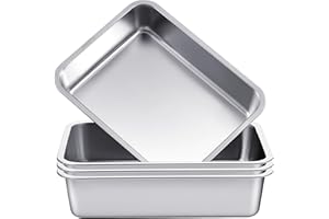 Tiangrid Stainless Steel Commercial Bus Tubs Box Tote Box Dishwashing, Utility, Meat Prep Tub(4 Pack,13 L)