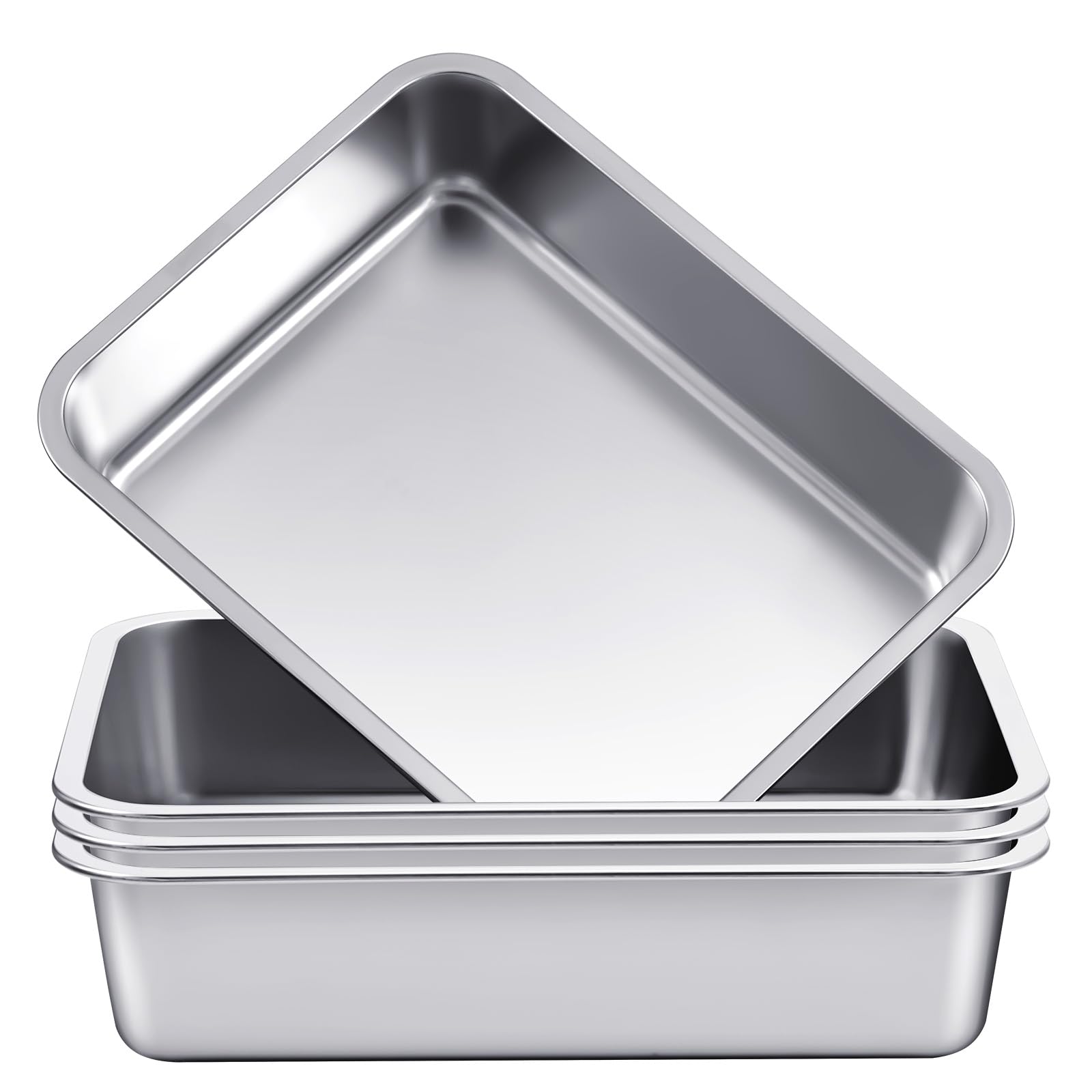Photo 1 of Tiangrid 4 Pack Stainless Steel Commercial Bus Tubs Box Tote Box Dishwashing, Utility, Meat Prep Tub (13 L)