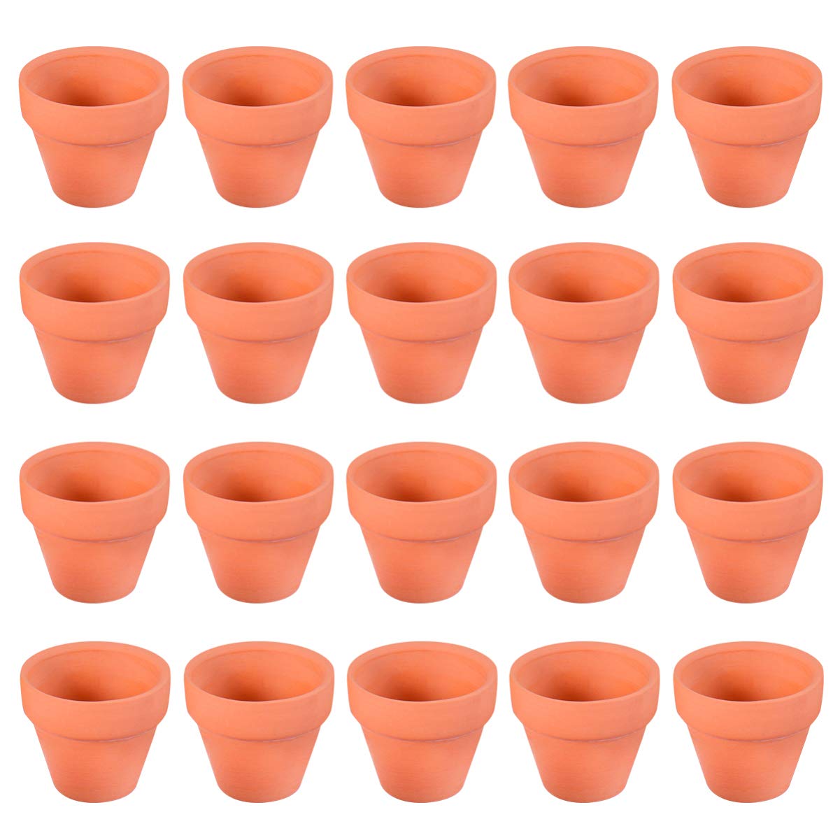 BESTonZON Terracotta Clay Pots Pack of 20 - Mini Craft Nursery Plant Pot Water Permeable Succulent Cactus Pottery Planter DIY Home Office Desktop Windowsill Ornament Decor Wedding