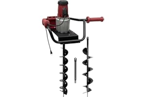 YUNLAIGOTOP 1500W Electric Post Hole Digger, 1.6HP Post Hole Digger Earth Auger Hole Digger with 5.91" & 3.94" Drill Bits, Electric Post-Hole Digger for Post Hole Digging, Drilling, Tree Planting