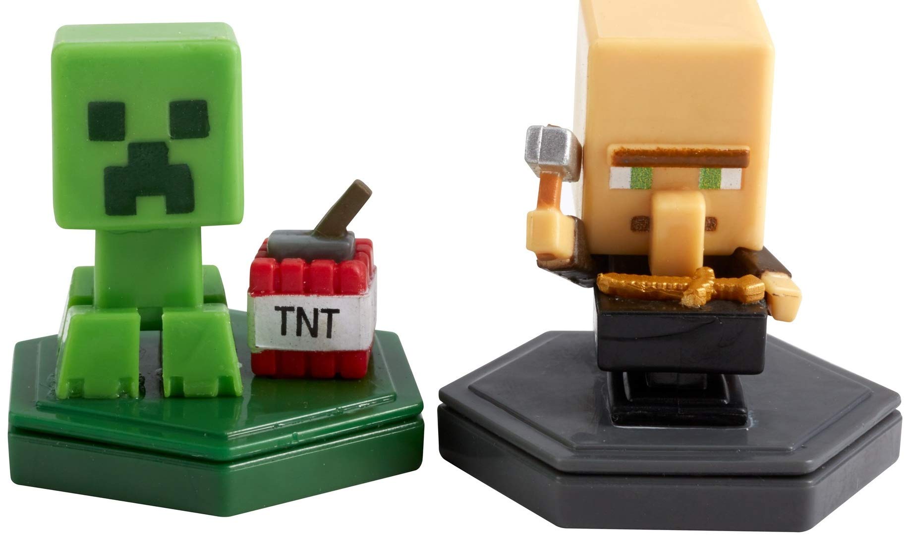 Mattel Minecraft Earth Boost Mini 5 cm Set of 2 Beige / Green