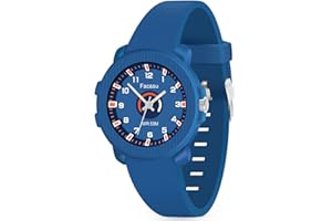Facasu Kids Analog Watch for Boys Girls,50M Waterproof Children Quartz Soft Strap,Easy to Read Learn Time Watch for Kids Ages 3-12