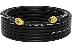 YOTENKO SMA Male to Female RG58 Coaxial Cable 25FT SMA Antenna Extension Cable Low Loss Relocation Coax (NOT for TV, WiFi)