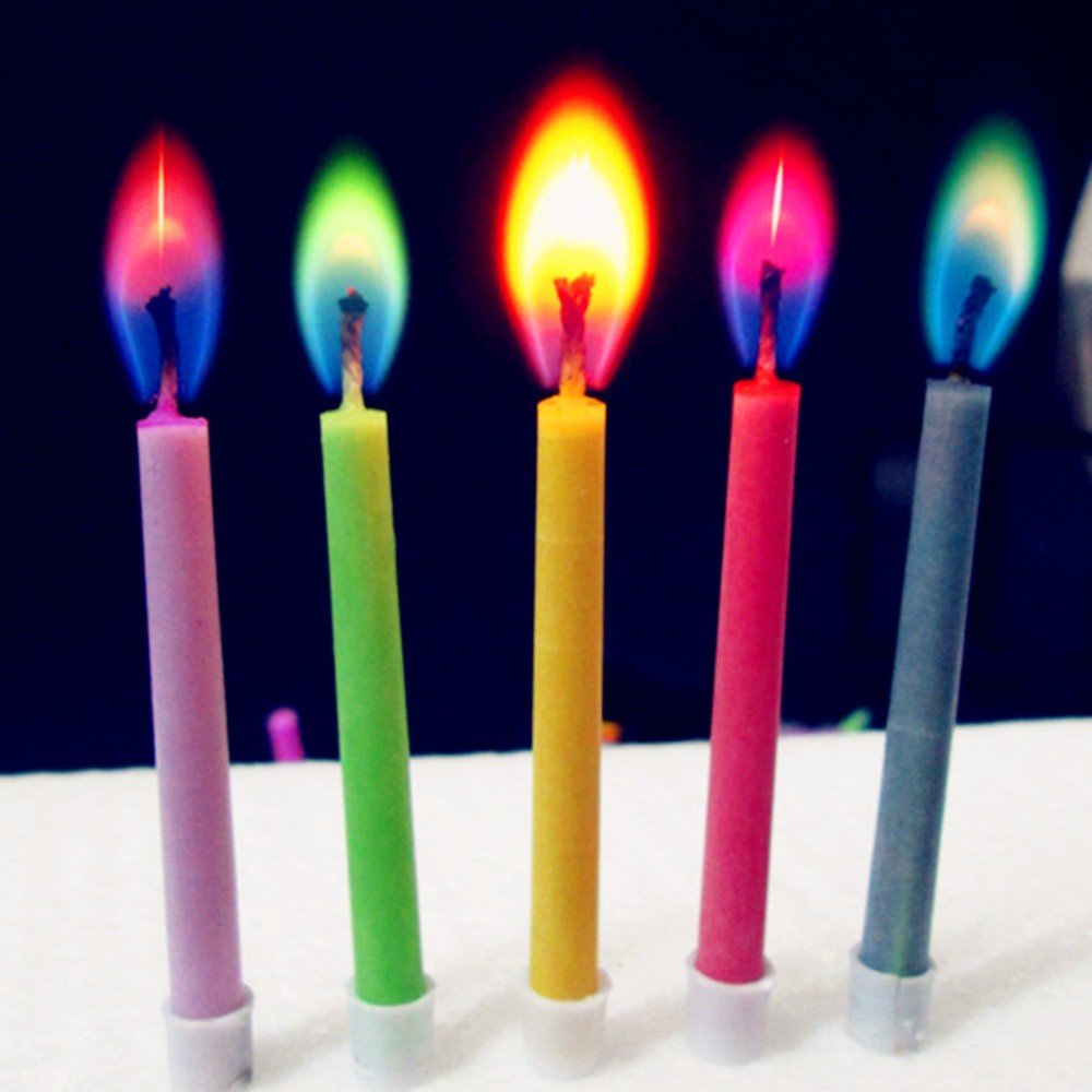 Unique and Beautiful Birthday Candles with Multi Colored Flames