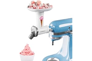OTOmitra Natural Ice Cream Maker Attachment for Kitchen aid Stand Mixer, Frozen Dessert Maker, Fruit Sorbet Machine, Dairy-Free Frozen Fruit Soft Serve Maker, Natural Ice Cream Desserts Attachment