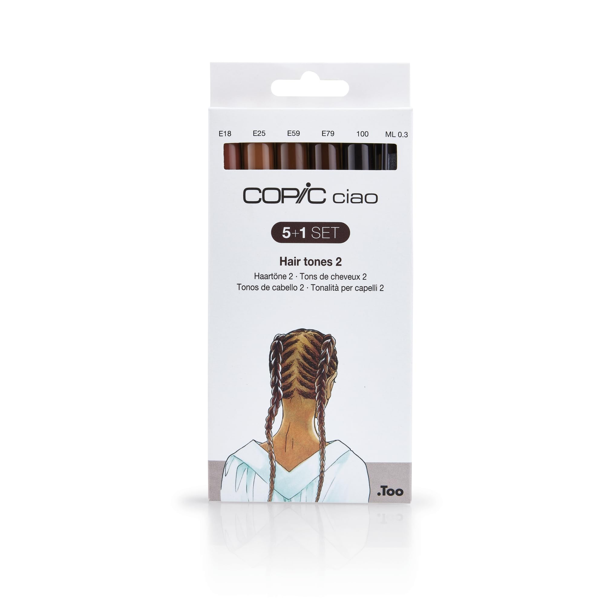 COPIC Ciao Coloured Marker Pen 5+1 Set Hair Tones 2, Art & Crafts, Colouring, Graphics, Highlighter, Design, Anime, Professional & Beginners, Art Supplies & Colouring Books