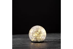 LampLust Solar Globe Lights Outdoor - 4 Inch Small Lighted Gazing Ball with Decorative Crackle Finish, Landscape Lighting, Ou