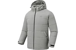 Rdruko Men's Winter Coats Water Resistant Fleece Insulated Warm Windproof Thicken Hooded Jacket