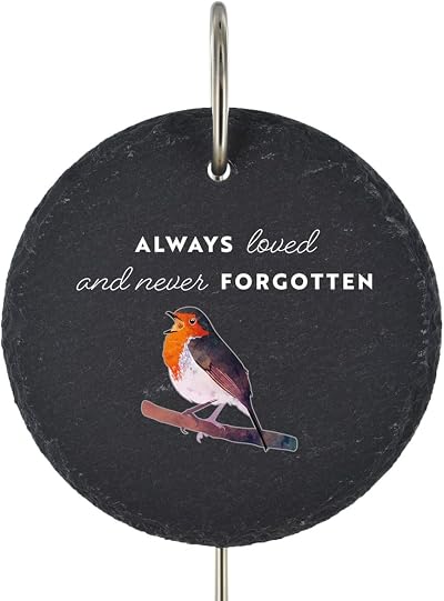 Global Designs Robin Grave Stick Marker Memorial Slate 25x11cm