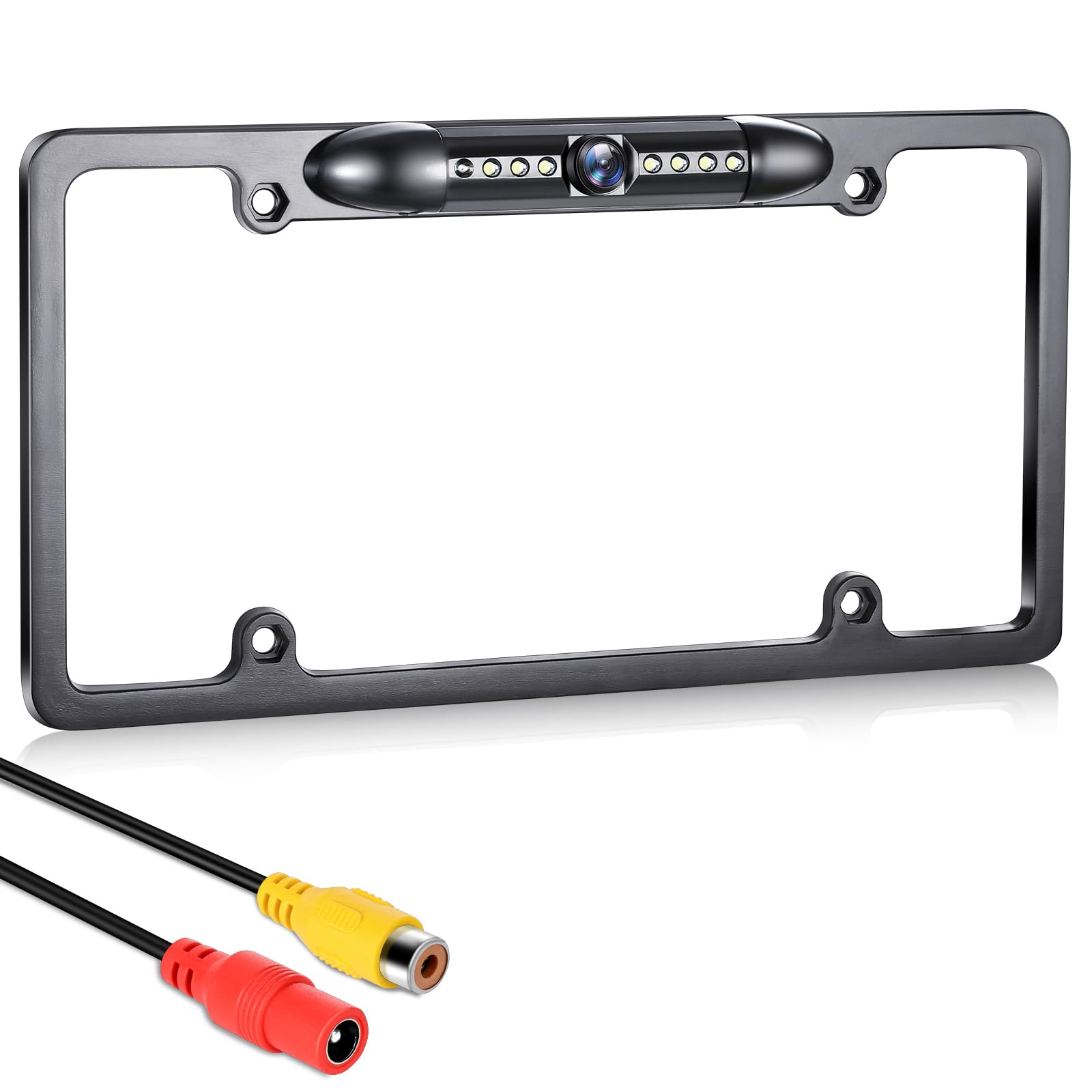 Photo 1 of GLK Backup Camera, AHD 1080P License Plate Camera, Night Vision Rear View Reverse Camera with 7 LEDs, Wide Angle IP69K Waterproof Rear Camera for 12-24V Car Vehicle SUV RV