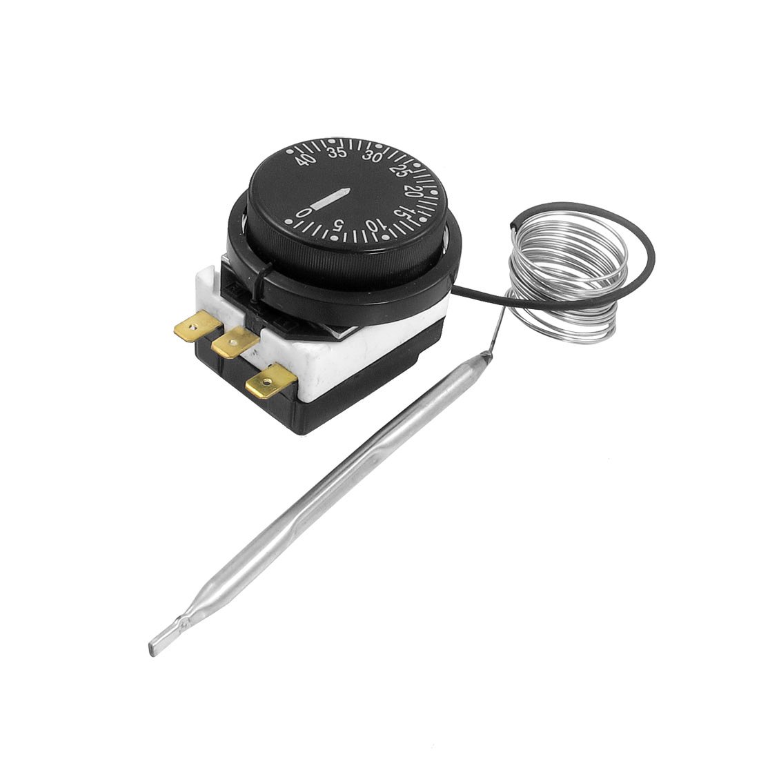 Sourcingmap 1NC 1NO AC 250/380 16A 0-40C Temperature Control Switch Capillary Thermostat for Oven Refrigerator Heater