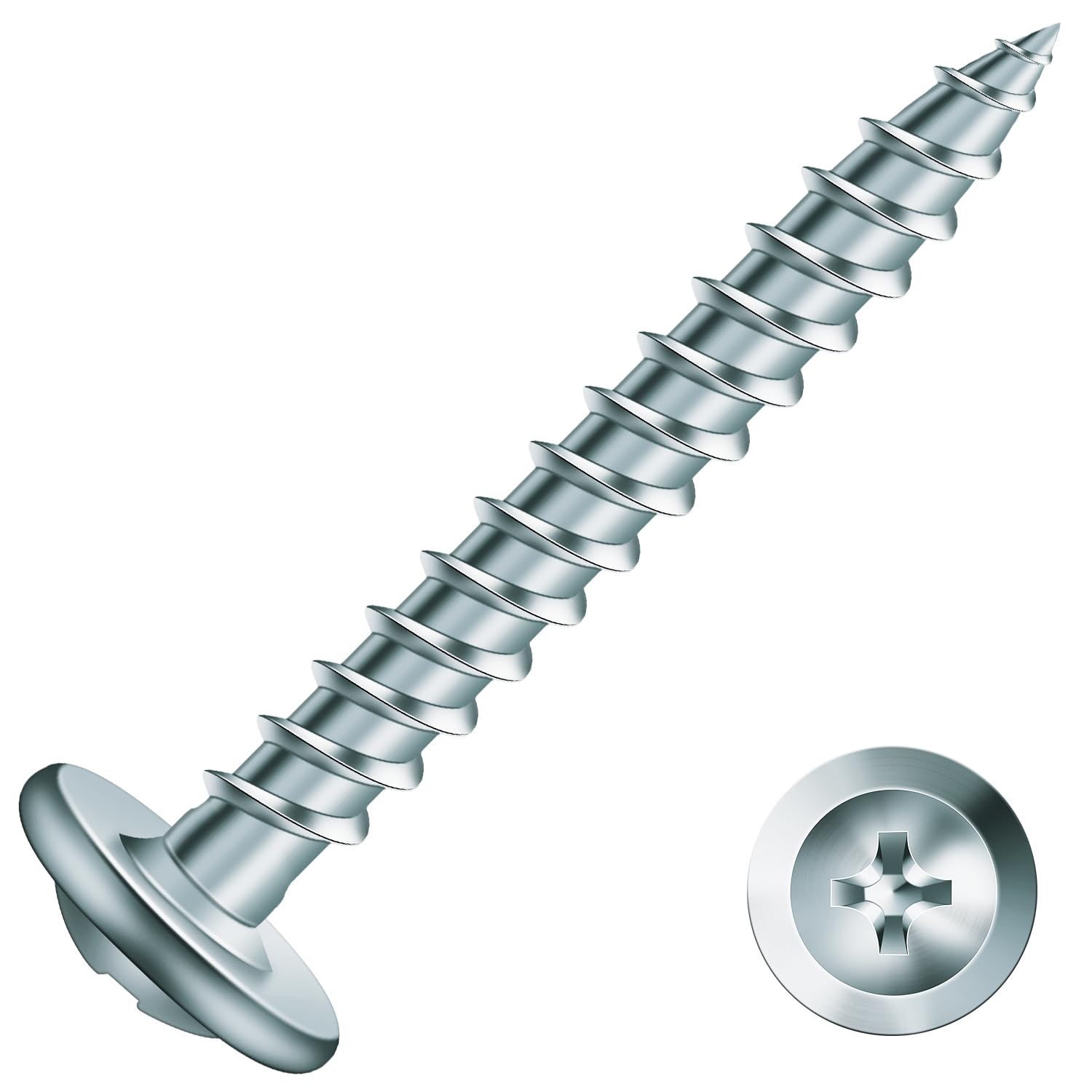 Photo 1 of #8 x 1-1/4" Wood Screw 100Pcs Alloy Steel Standard Thread Truss Head Fast Self Tapping by SG TZH