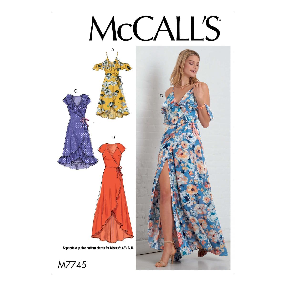 McCalls Sewing Pattern 7745 (A5) - Misses Dresses 6-14 M7745 6-14