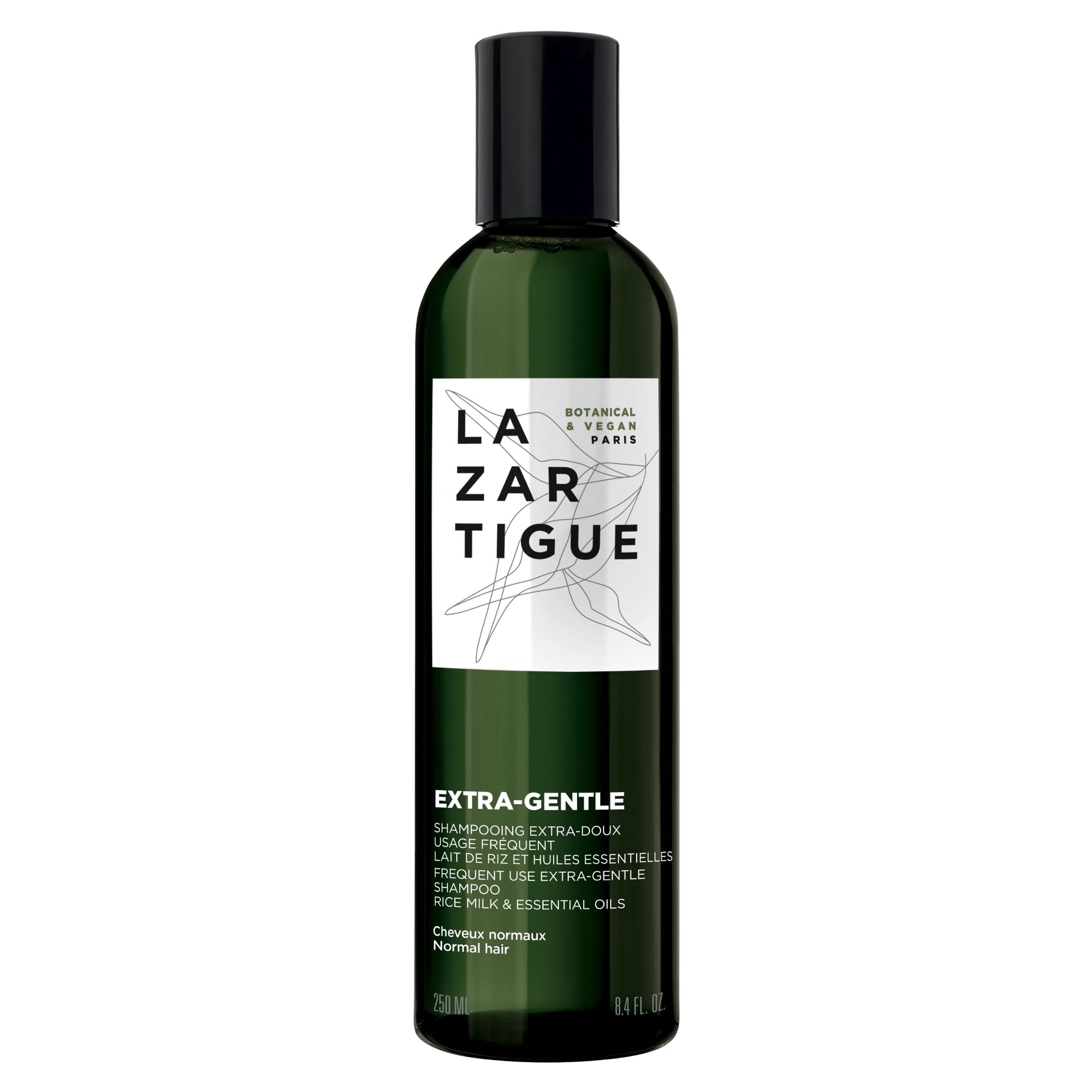 LAZARTIGUE EXTRA-GENTLE Sulfate-Free Daily Shampoo, Enriched with Rice Milk & Essential Oils for Sensitive Scalp and Delicate Hair. 93% Natural Ingredients, Vegan, 250ml