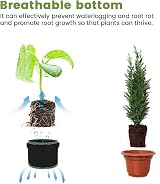 OFFCUP 3 Gallon Plant Grow Bags - 5 Pack, Breathable Fabric with Handles view 5