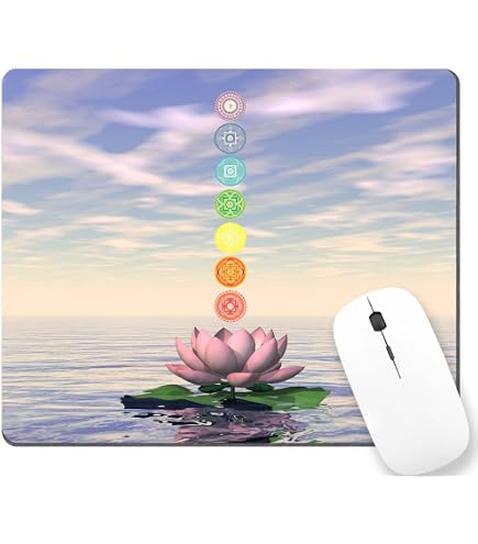 Trippy Yoga Mandala Mauspad | 240 X 200 X 3 Mm, Rutschfeste Gummiunterseite, Wasserabweisend – Für PC & Laptop