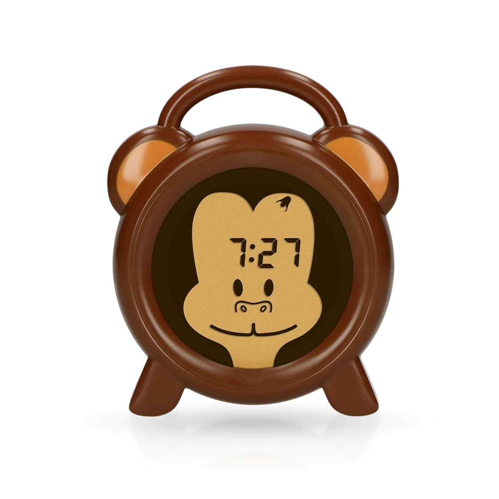Alecto BC-100 Monkey Educational Alarm Clock Children Sleep Trainer Children Learning to Sleep and Wake Up with LED Children's Alarm Clock White