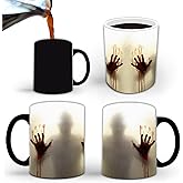 Aigori Horror Gifts for Men Women Adults, Halloween Coffee Mug (11oz) - Color Changing Zombie Ceramic Mug, Spooky Cup - Novelty Gifts for Halloween Christmas Birthday Mom Dad Friends (1pc)