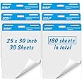 AFMAT Sticky Easel Pads, 6 Pads, Chart Paper for Teachers, Large Self Stick Flip Chart Paper, 25 x 30 Inches, 30 Sheets/Pad, Flip Chart Paper with Sticky Back